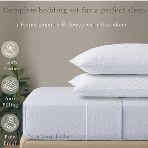 Threadmill 500 Thread Count Twin-XL Size 3 Pc Luxury Cotton Bed Sheet Set, Jacqu